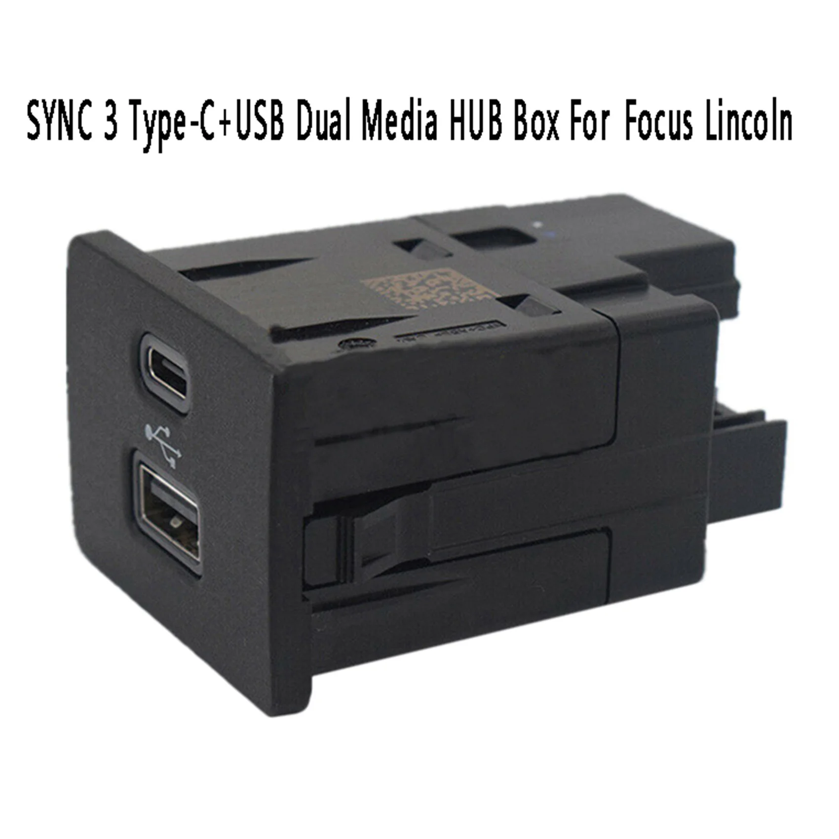 

SYNC 3 Type-C+USB Dual Media HUB Box Module Storage Box USB Charging Port LB5T-14F014-CB for Ford Focus Lincoln