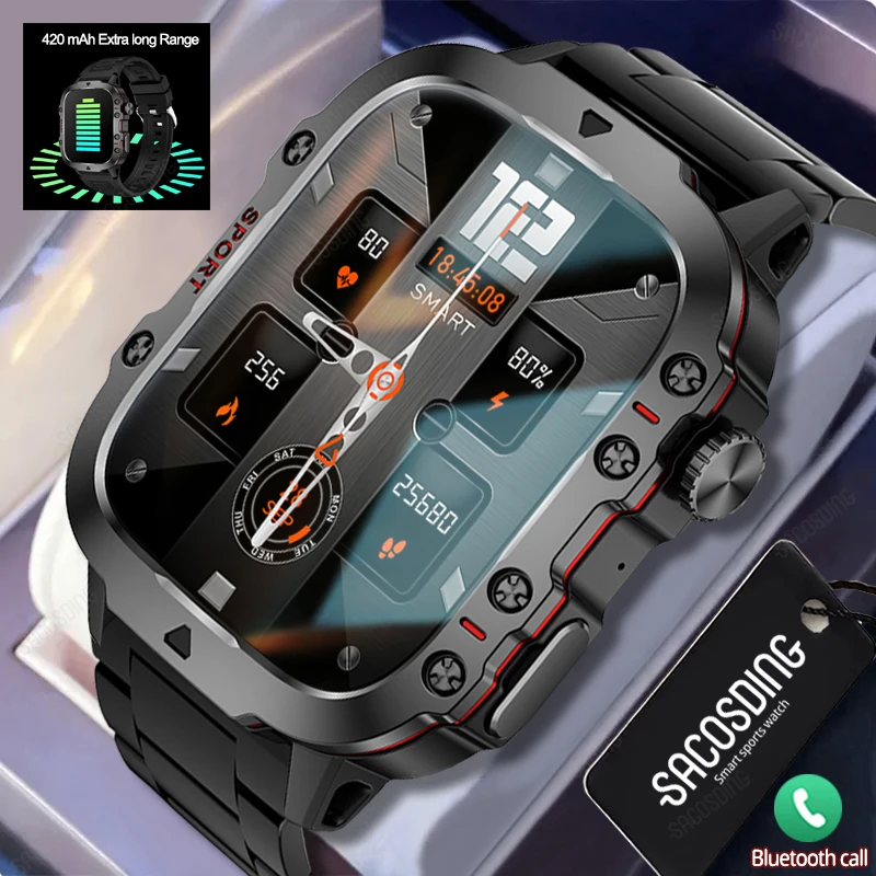 Новинка 2024 мужские военные Смарт-часы Xiaomi IP68 5ATM спортивный фитнес-трекер монитор