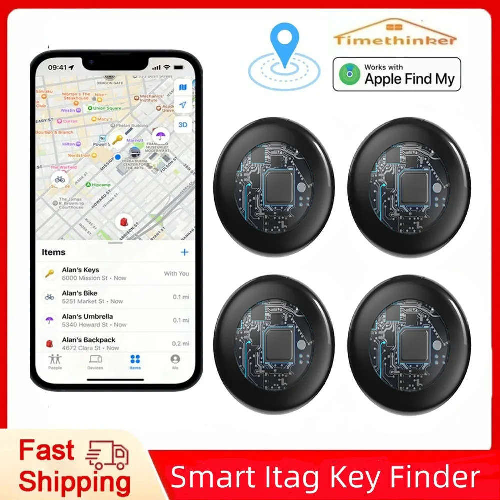 Смарт-трекер Timethinker с Bluetooth и GPS работает Apple Find My APP ITag