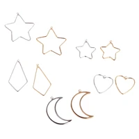 10pcs real gold plated star geometry charms for jewelry findings making diy earrings hearts pendant necklaces craft accessories