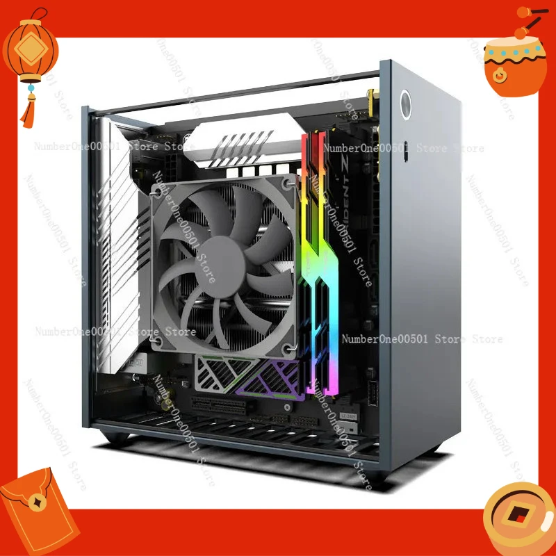 Фото Корпус Mini A24 V6 2.0 ITX, 3.66 л, с двумя слотами для низкопрофильных видеокарт, тонкий, для материнских плат ITX/KKB, алюминиевый, для мини-ПК №1