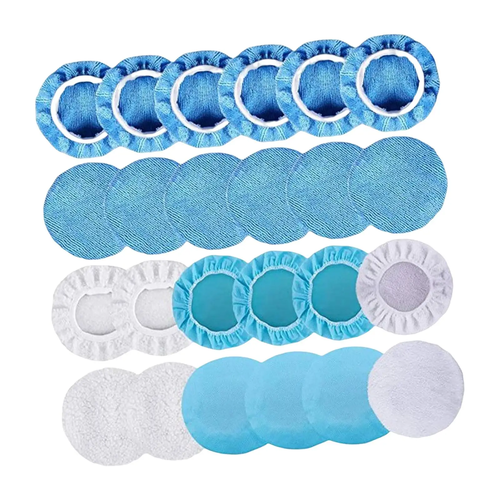 

24Pcs Multipurpose Detailing Buffing Pads Portable Car Hand Polish Microfiber