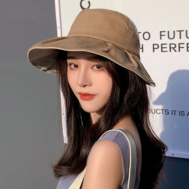 Japanese Summer Sun Sun Sun Hat Female Basin Cap Folding Color Matching Big Hat Shading The Fisherman Hat