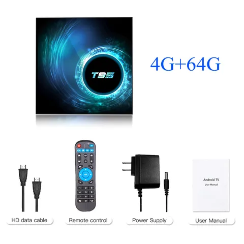 T95 Смарт Android TV Box Android 10,0 4 Гб 64 Гб 6K двойной Wifi TV Box Android 10,0 3D медиаплеер Топ Смарт Android TV Box