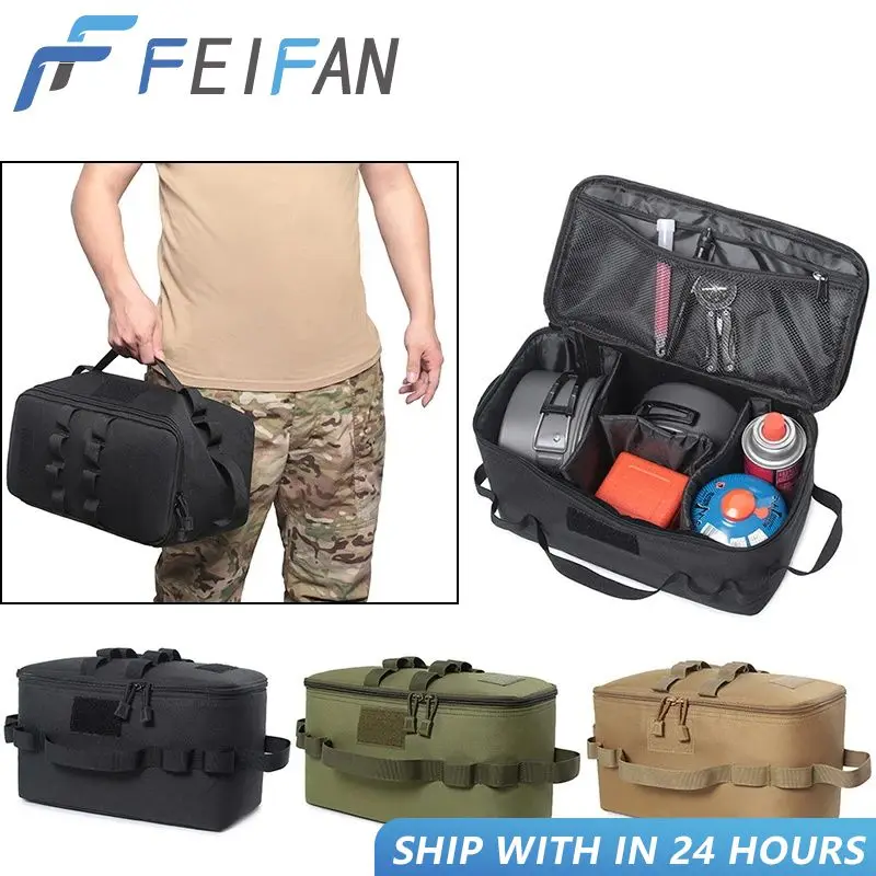 

Portable Outdoor Camping Gas Tank Storage Bag 600D Oxford Cloth Large Capacity Ground Nail Tool Bag Gas Canister Picnic Bags