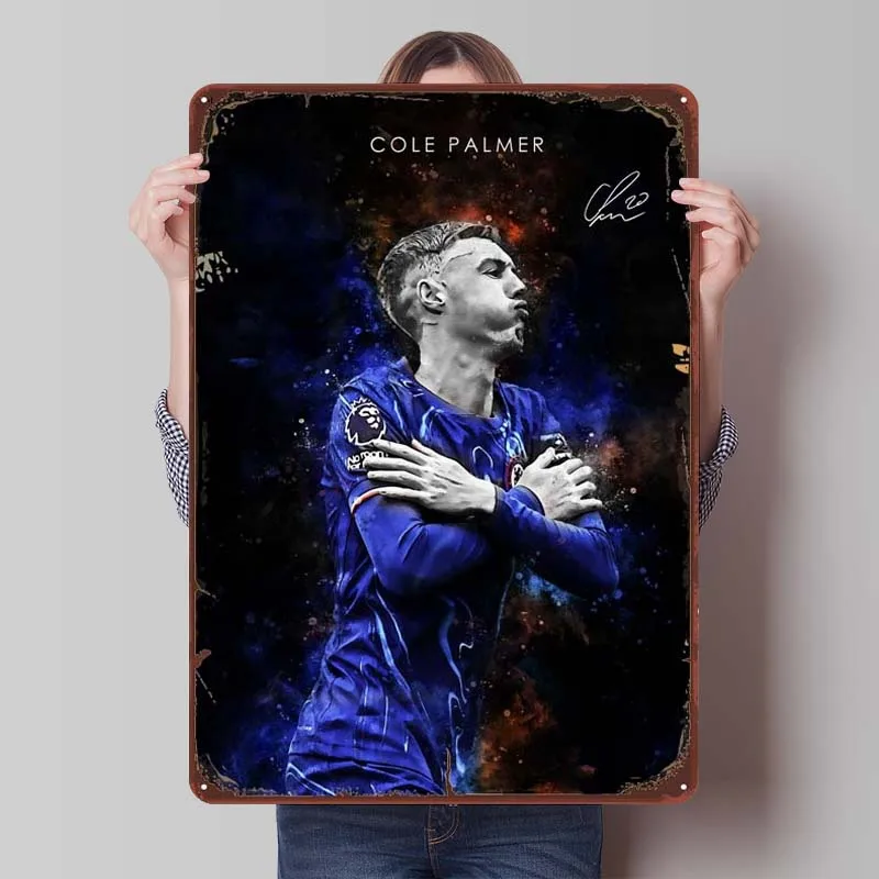 Cole Palmer футбольный художественный металлический знак спортивный плакат