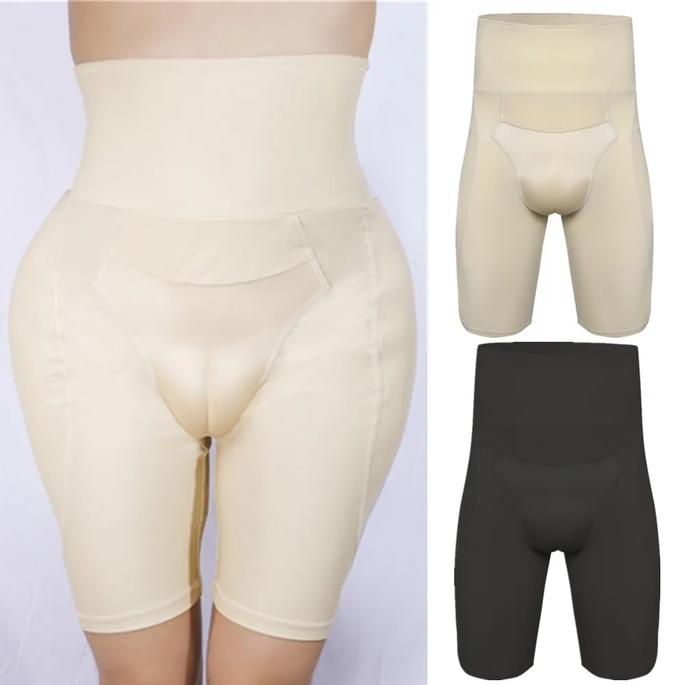 

Men Tummy Control Body Shaper High Waist Shorts Hiding Gaff Panty Shapewear Buttocks Lifter Boxer Trunks Waist Trainer Underwear