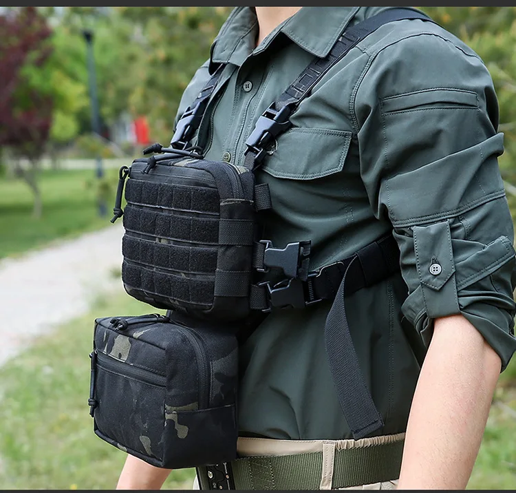 

1000D Outdoor Tactical Vest Military Bag CS Wargame Chest Rig Airsoft Magazine Holster Molle System Men zaino in Nylon Dropship