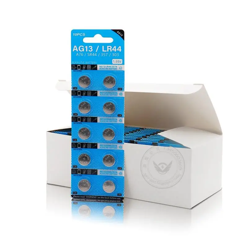 50/10 шт. AG13 LR44 A76 357 357A LR1154 SR1154 SR44 1 55 В щелочная батарея для часов калькулятора