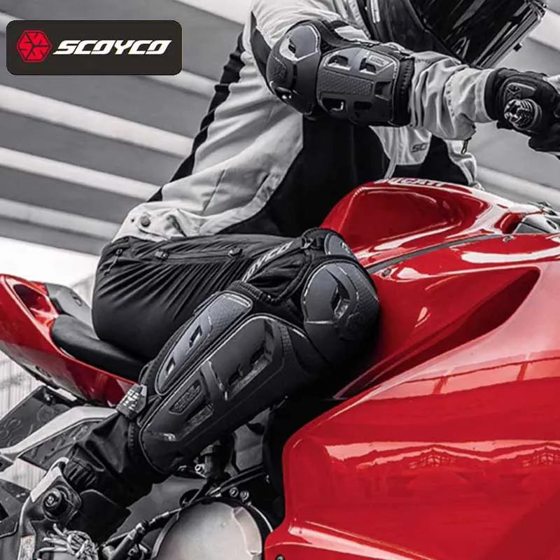 Легкие наколенники Scoyco для мотоциклистов защита CE термополиуретановая оболочка