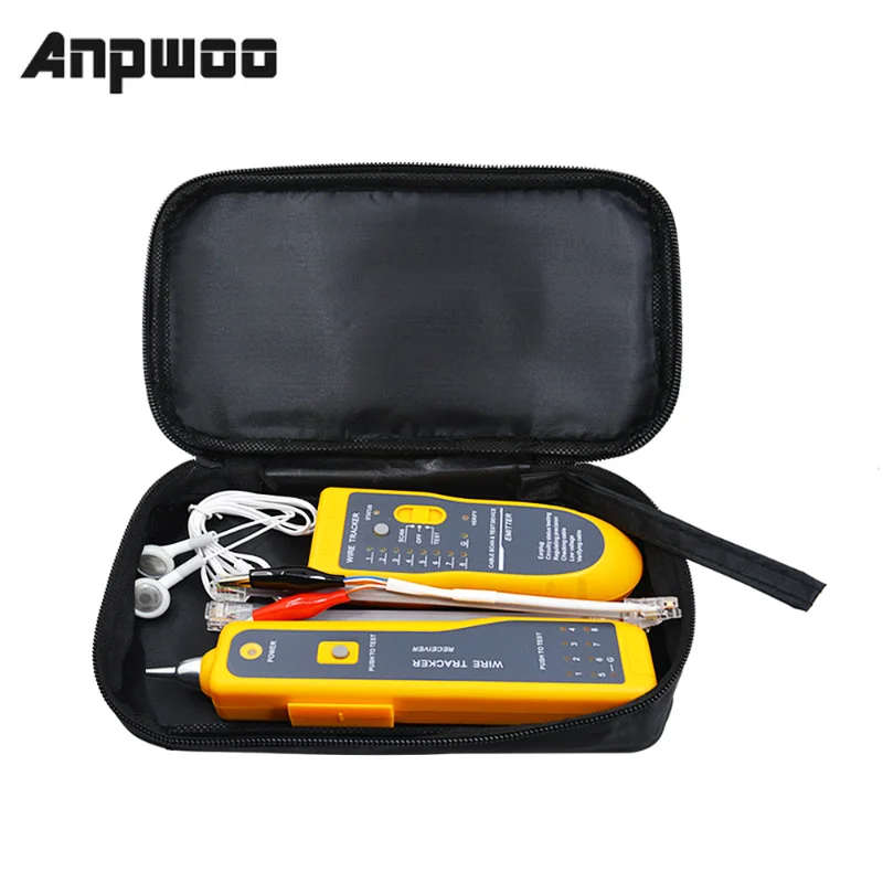 

ANPWOO LAN Network Cable Tester Cat5 Cat6 RJ45 UTP STP Detector Line Finder Telephone Wire Tracker Tracer Diagnose Tone Tool Kit