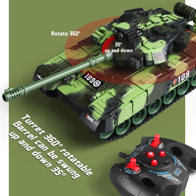 

1/30 33CM RC TANK Remote Control Crawler 2.4G 7Ch Military Battle Vehicles Tank Chassis Electric Toys Cars Gift for Kid