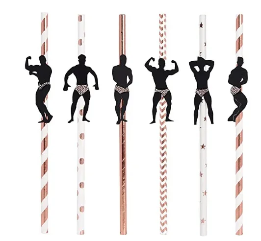 

MOONBIFFY Золотые бумажные соломинки для вечеринки 6 шт.