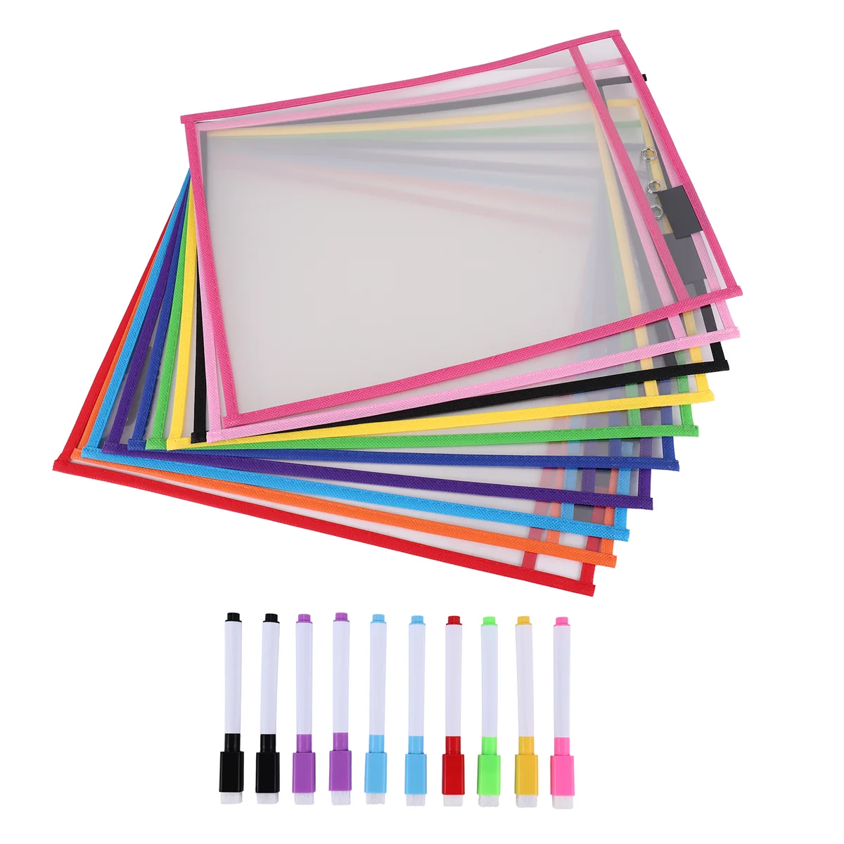 Рукава с карманами для сухого стирания (10 шт.) Держатели билетов на документы