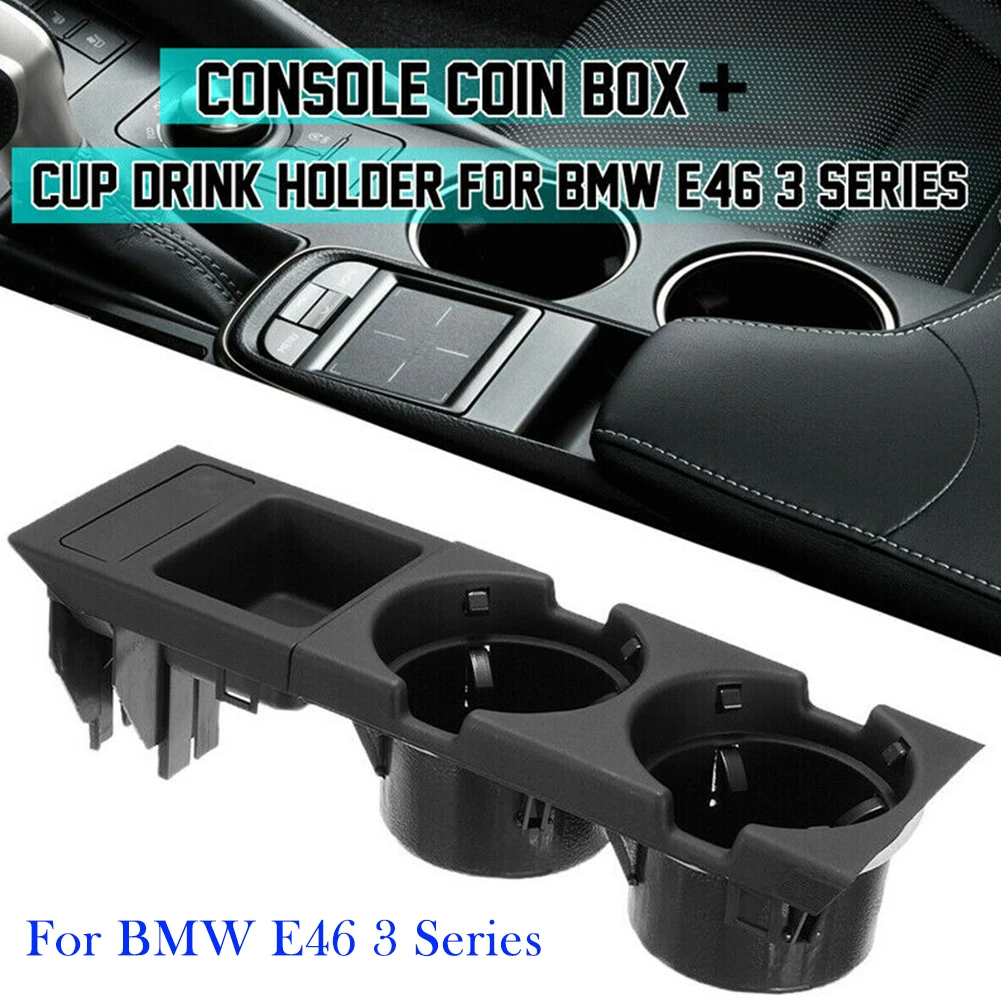 

Center Console Storage Box Coin Drink Cup Holder For BMW E46 3 Series 1999-2006 Black Car Cup Holder Car Cup Holder Storage Box