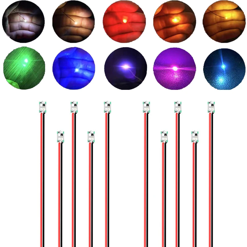Светодиодная осветительная лампа, 20 шт., SMD 3 в, 0805, 1206, тип с проводным материалом «сделай сам» для моделей роботов/автомобилей