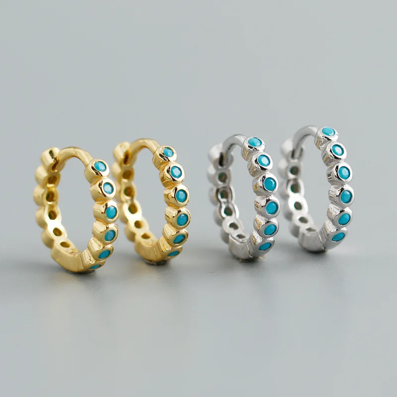 

Bohemia Cubic Zirconia 925 Sterling Silver Stud Earrings for Women Party Punk Fashion Trendy Jewelry eh1367