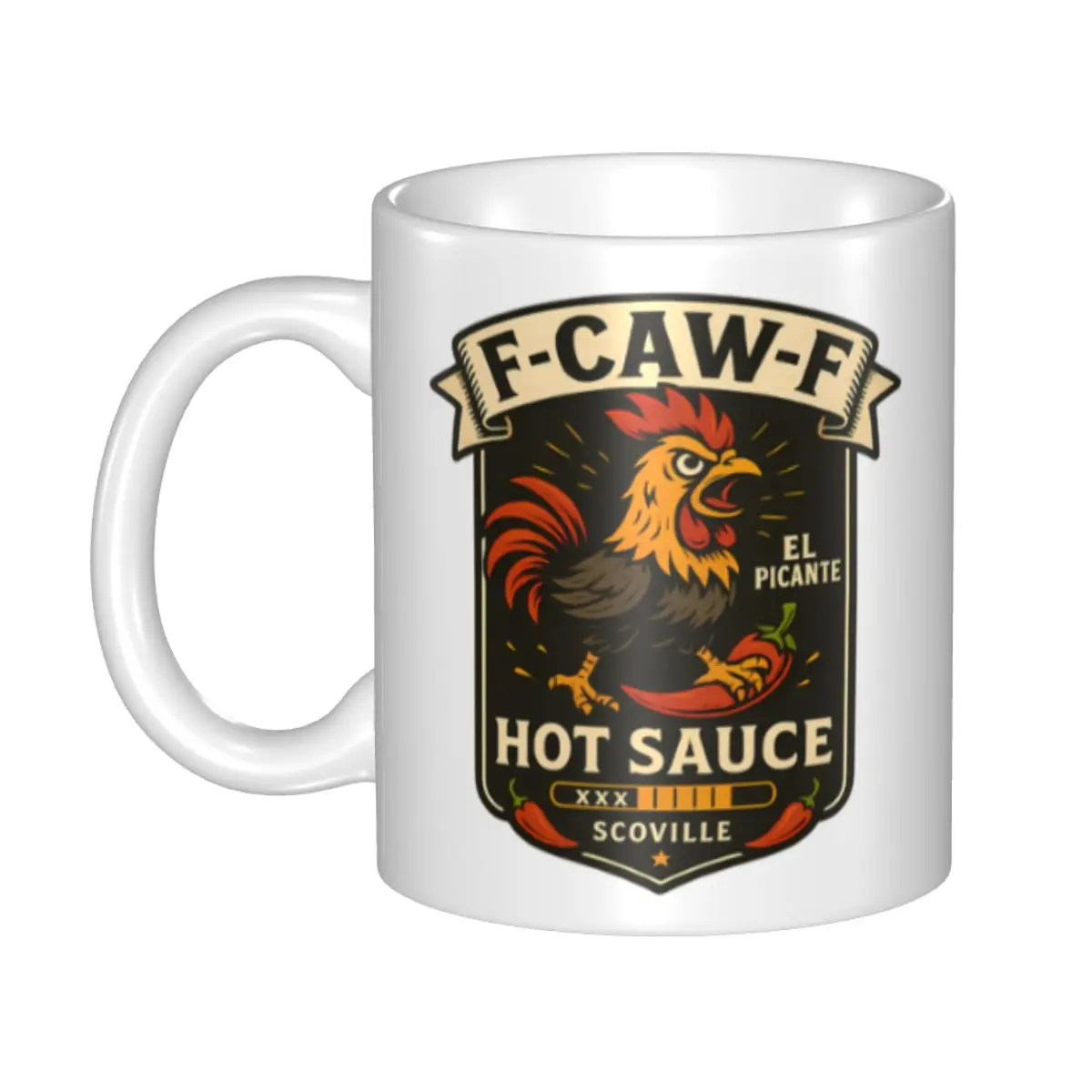 Фото Забавная керамическая кружка FCAWF с надписью F-Caw-F Chicken, персонализированная кофейная кружка, креативный подарок №4