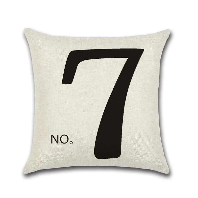 

Holiday Carnival Home Cotton Linen Black White Letter Pillowcase Sofa Party Decoration Pillowcase