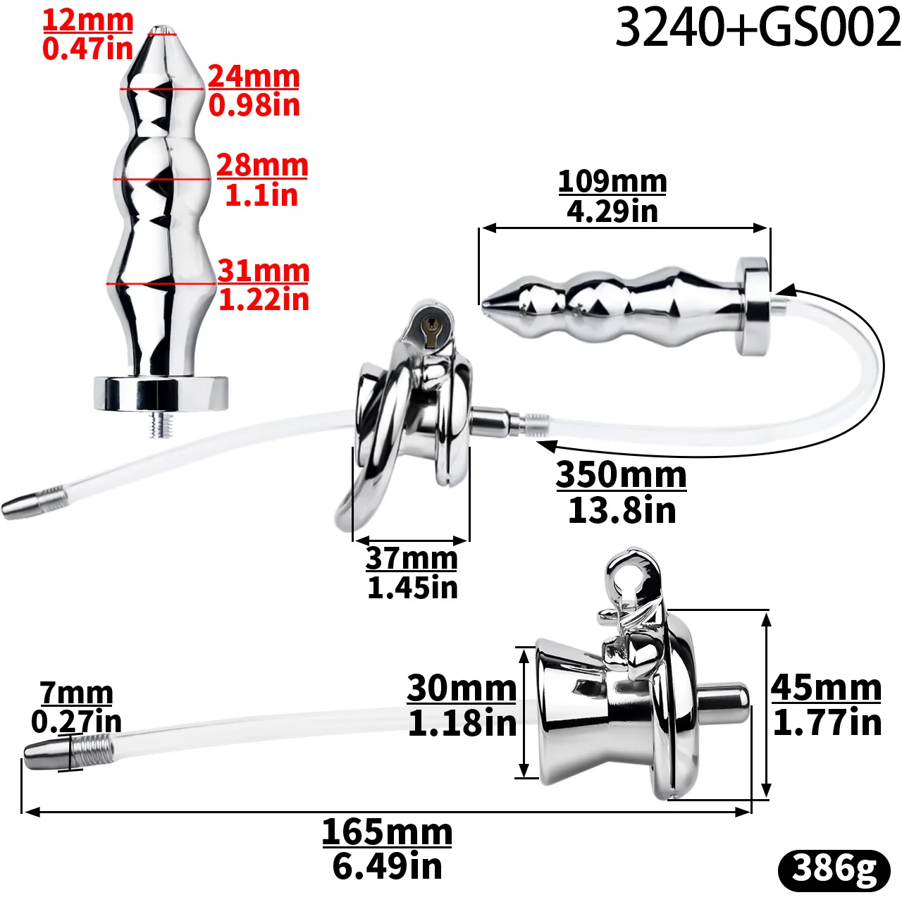 Новая металлическая клетка для отрицательных уретры с анальной пробкой из