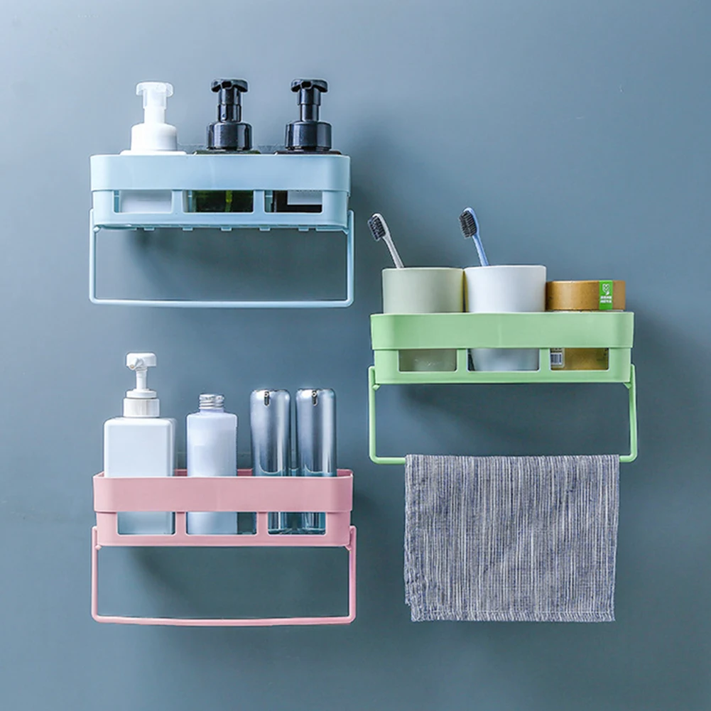 Стеллаж для хранения на клейкой основе ванной комнаты угловая полка кухни