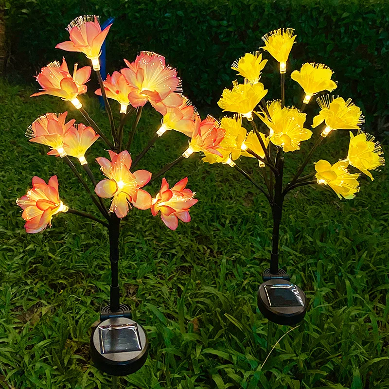

Solar Garden Lamp LED Outdoor Waterproof IP65 Peach Blossom 1.2/600mAh Lawn Park Country House Wedding Decoration Coloured Light