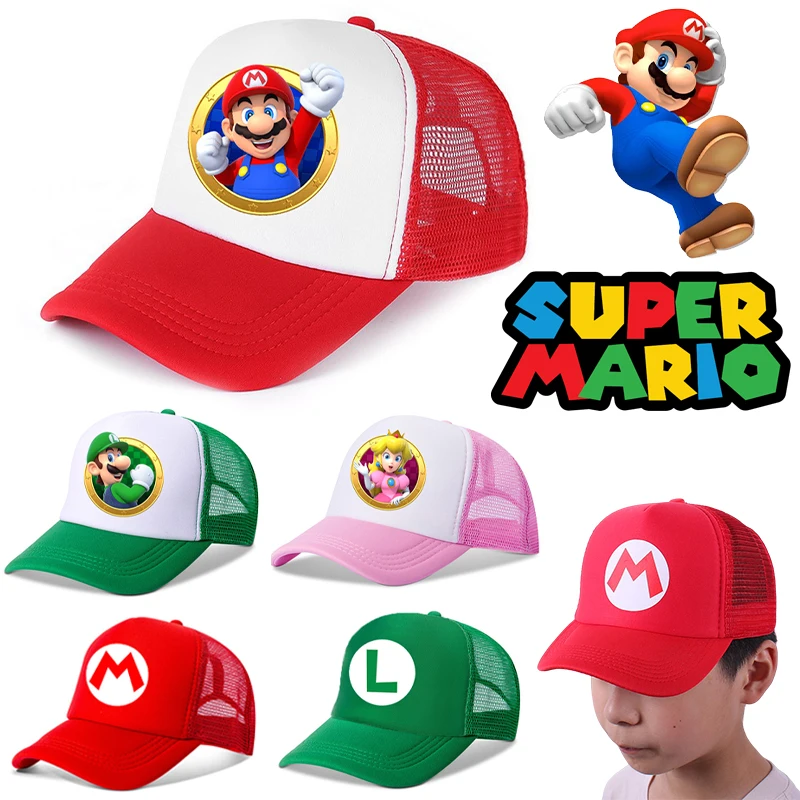 Бейсболка в стиле Super Mario Bros сетчатая Кепка аниме дышащая летняя модная шляпа от