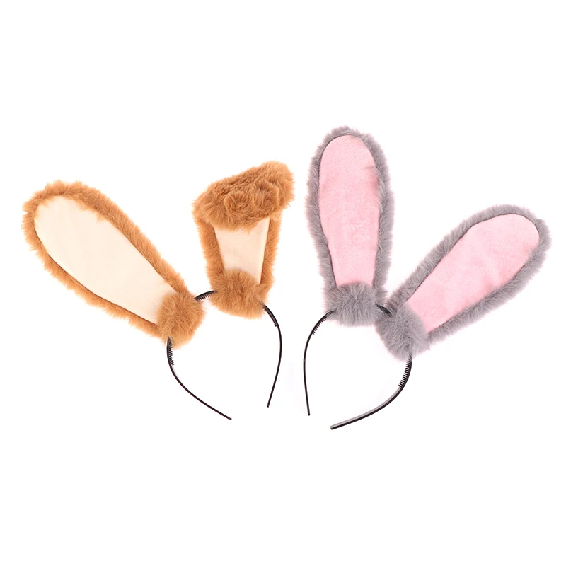

Cute Girls Plush Long Rabbit Ears Hair Hoop Anime Women Cartoon Plush Headband Halloween Party Cosplay Props