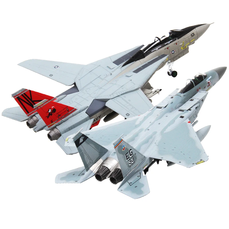 1/100 ölçekli F14 F15 alaşım Diecast abd donanma taşıyıcı tabanlı uçak Fighter oyuncaklar çocuklar hediyeler için ücretsiz kargo yeni perakende kutusu