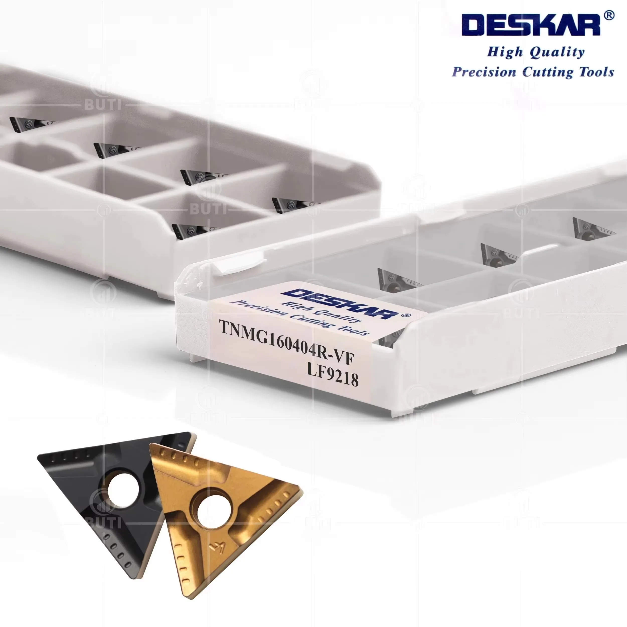 Фото DESKAR 100% Оригинальные токарные пластины TNMG160404 TNMG160408R-VF L-VF LF9218 LF9018 для станков с ЧПУ, треугольные, для токарной обработки, режущие инструменты №2