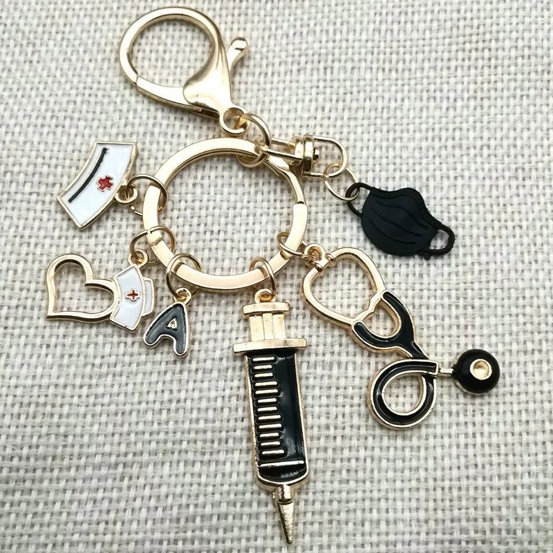 

Syringe Stethoscope Medical Gadget Creative Doctor Nurse Keychain Jewelry Accessories Pendant Friend Family Gifts Fashion