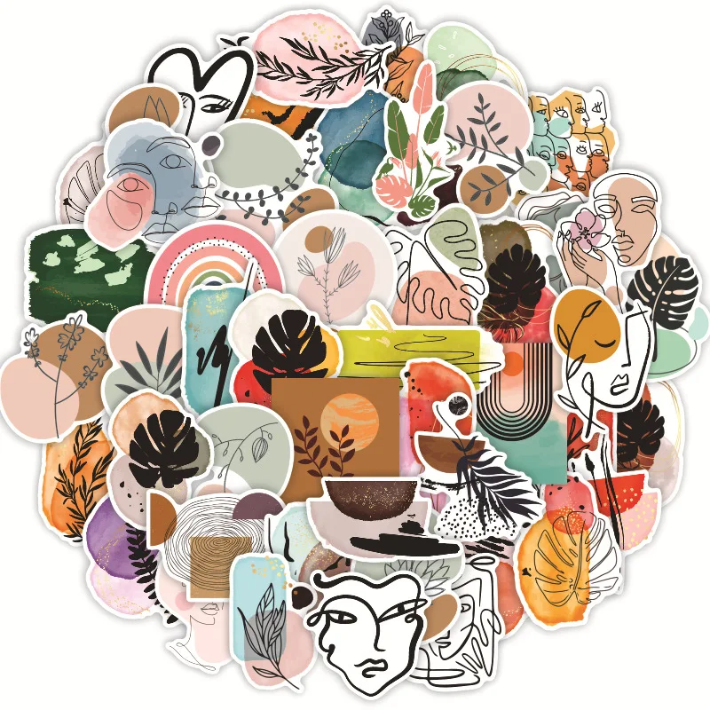 

10/30/50 шт. милые скандинавские богемные стикеры s эстетика «сделай сам» для скрапбукинга ноутбука стационарного чемодана забавные стикеры в стиле бохо