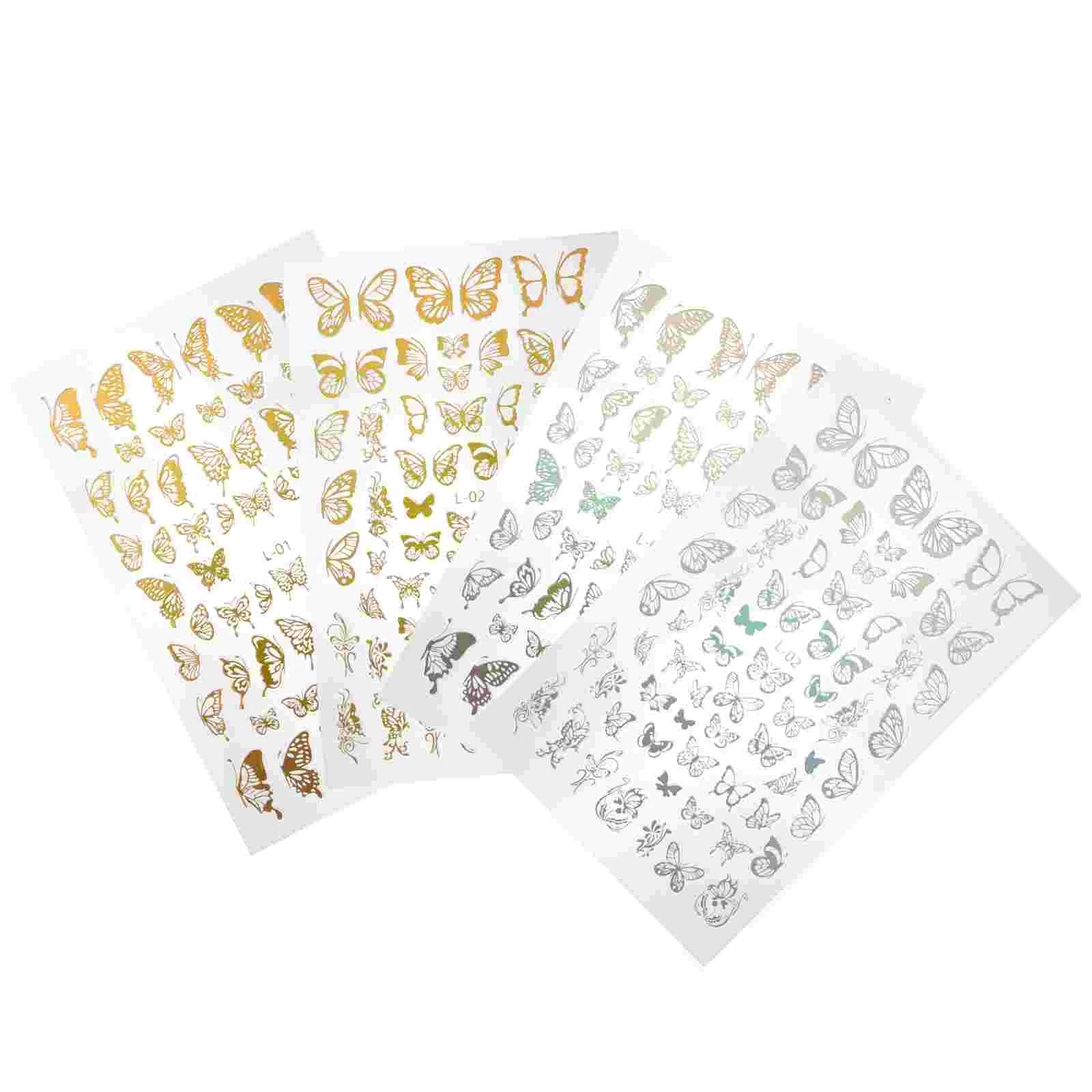 

12 Sheets Butterflies Nail Sticker Nail Decals DIY Bronzing Nail Decals
