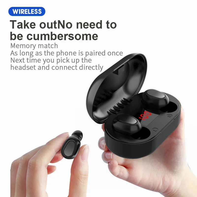 

L22 Bluetooth Headset Digital Display Binaural with Charging Compartment Private Model In-ear Version 5.0 L21 Wireless Headset