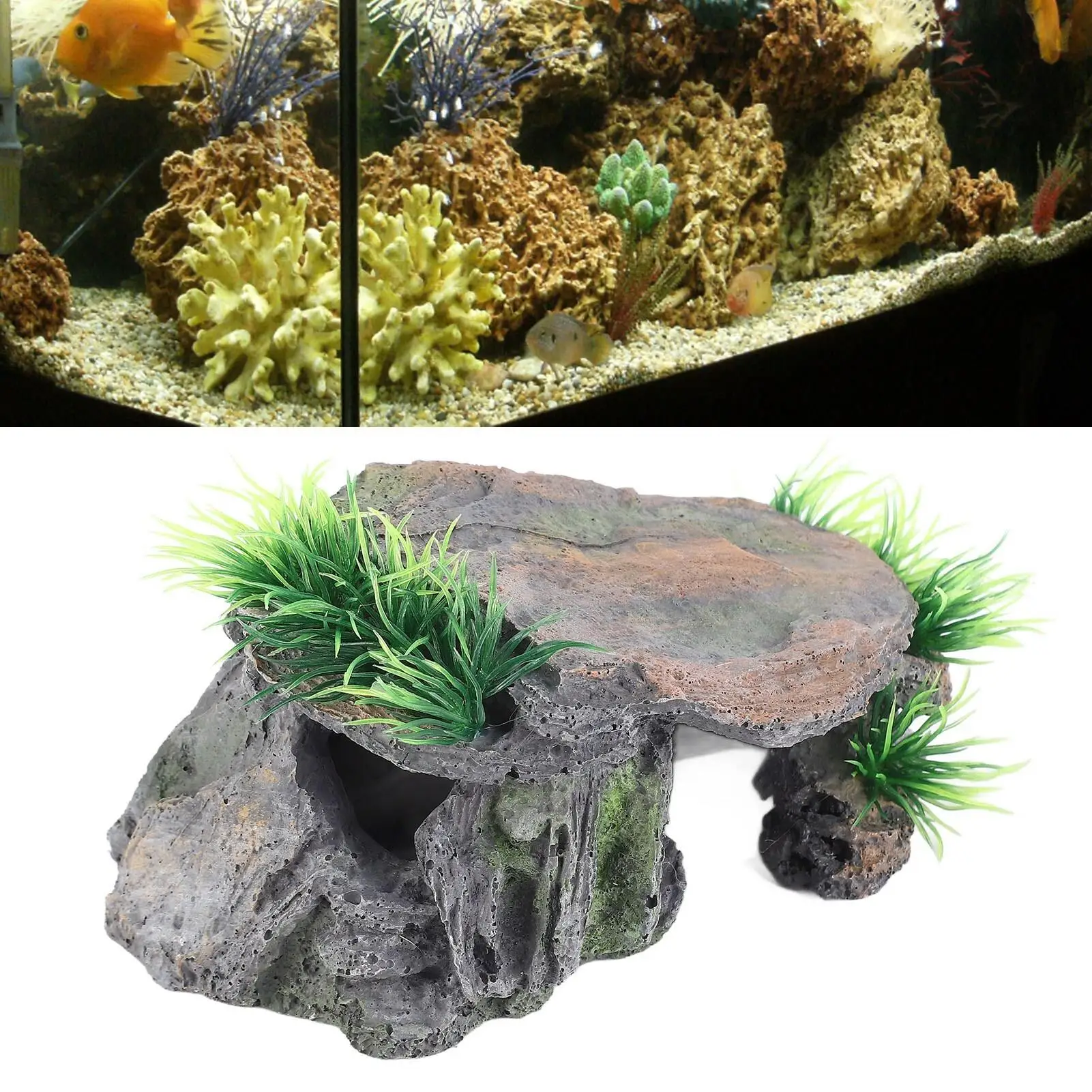 Легкая пещера для скрытия рыбы — экологически чистый прочный смоляный укрытие