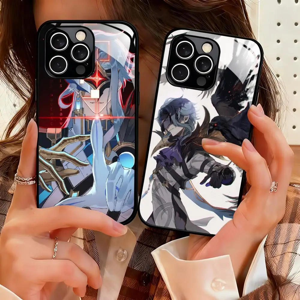 Фото Чехол для телефона D-dottore Genshin Impact для iPhone 18 17 16 15 14 13 12 X XR XS 8 Plus Mini Pro Max, стеклянный магнитный чехол. №1