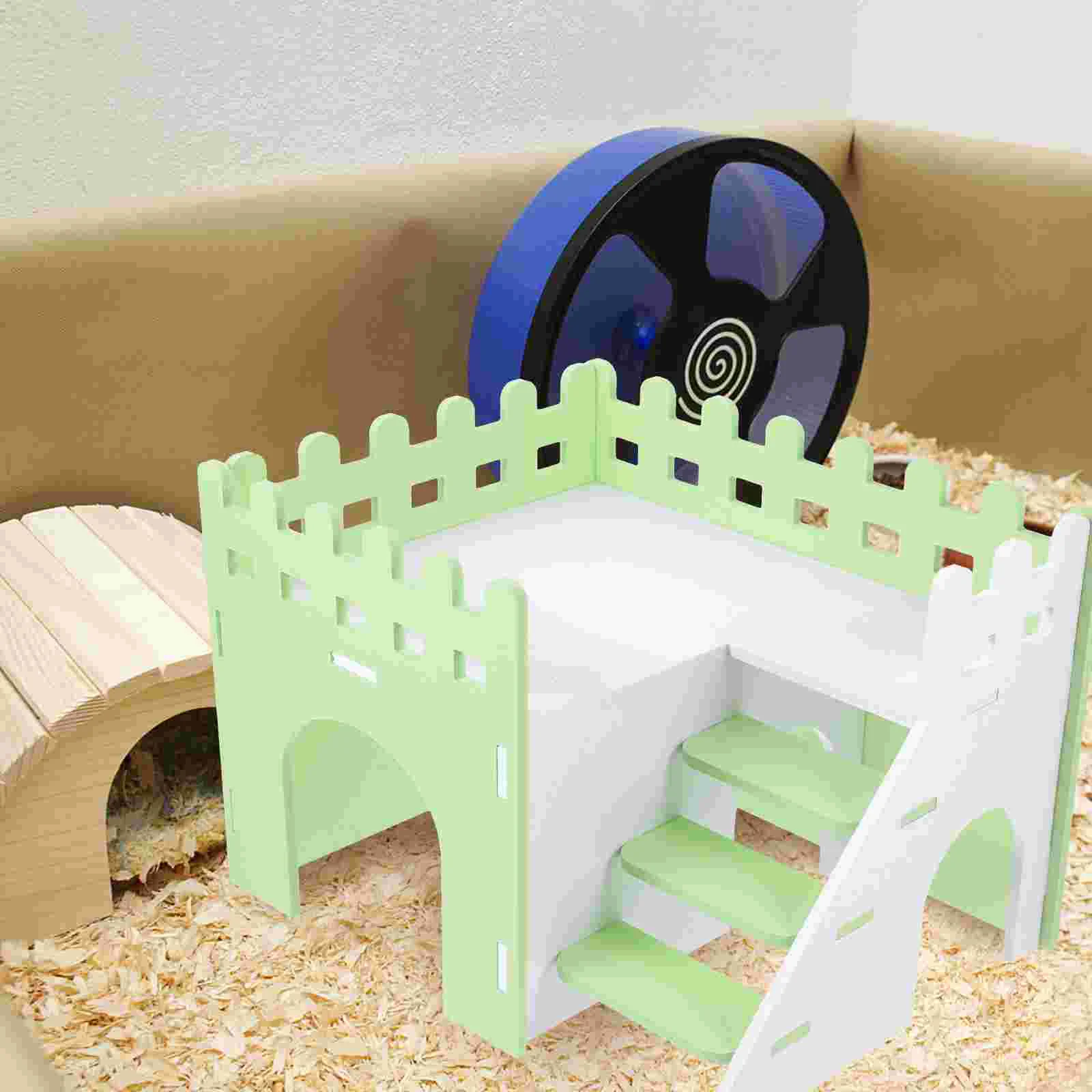 

Guinea Hideout House With Ladder Double Layer Small Animal Playing Hut