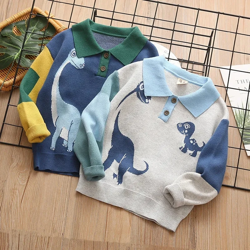 

Детская одежда для мальчиков-малышей трикотажные рубашки-поло, детская одежда, свитер с лацканом детская героинь мультфильма «Холодное сер...