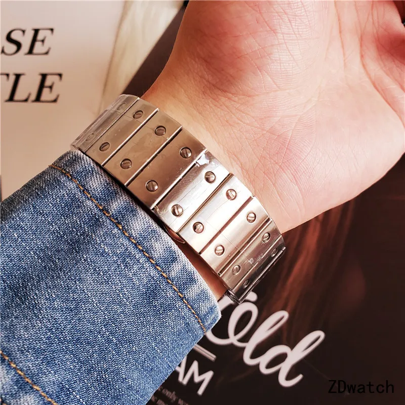 Roman proportion automatic square bar watch men's automatic mechanical watch stainless steel bracelet men's classic analog clock