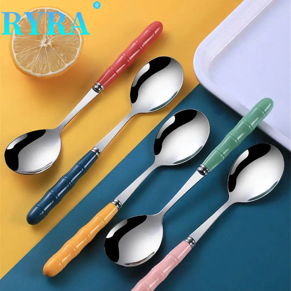 

Soup Spoon 1pcs Tableware Household Spoon Coffee Ice Cream Spoon Dessert Cake Spoon Kitchen Tool Dinnerware