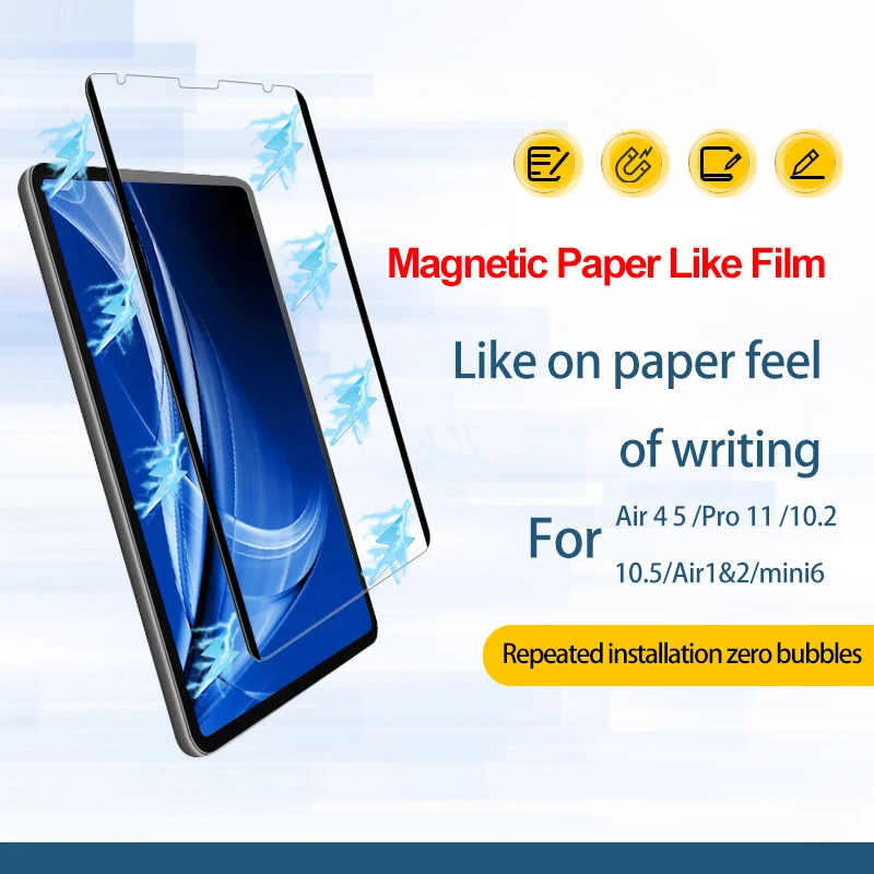 

Screen Film for Tablet 2021 New Air 5 iPad Pro 2021 For iPad mini 6 Paper-Like Magnetic Handwriting Film for Air 1 2 3 4