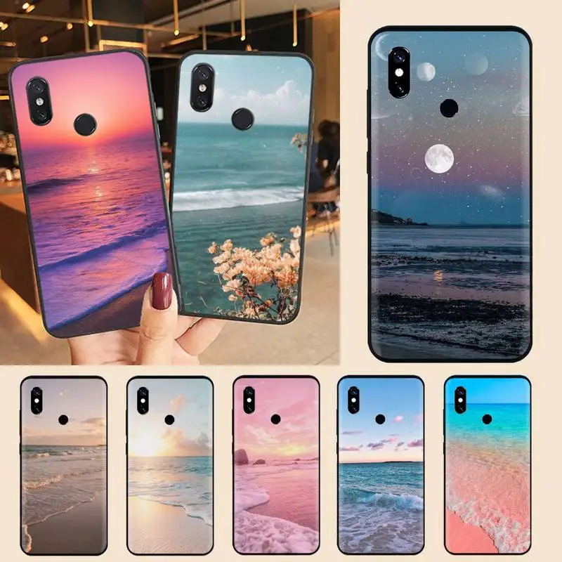 

Beach Summer Sea landscape Phone Case For Xiaomi Redmi note 7 8 9 11 t s 10 A pro lite funda shell coque cover