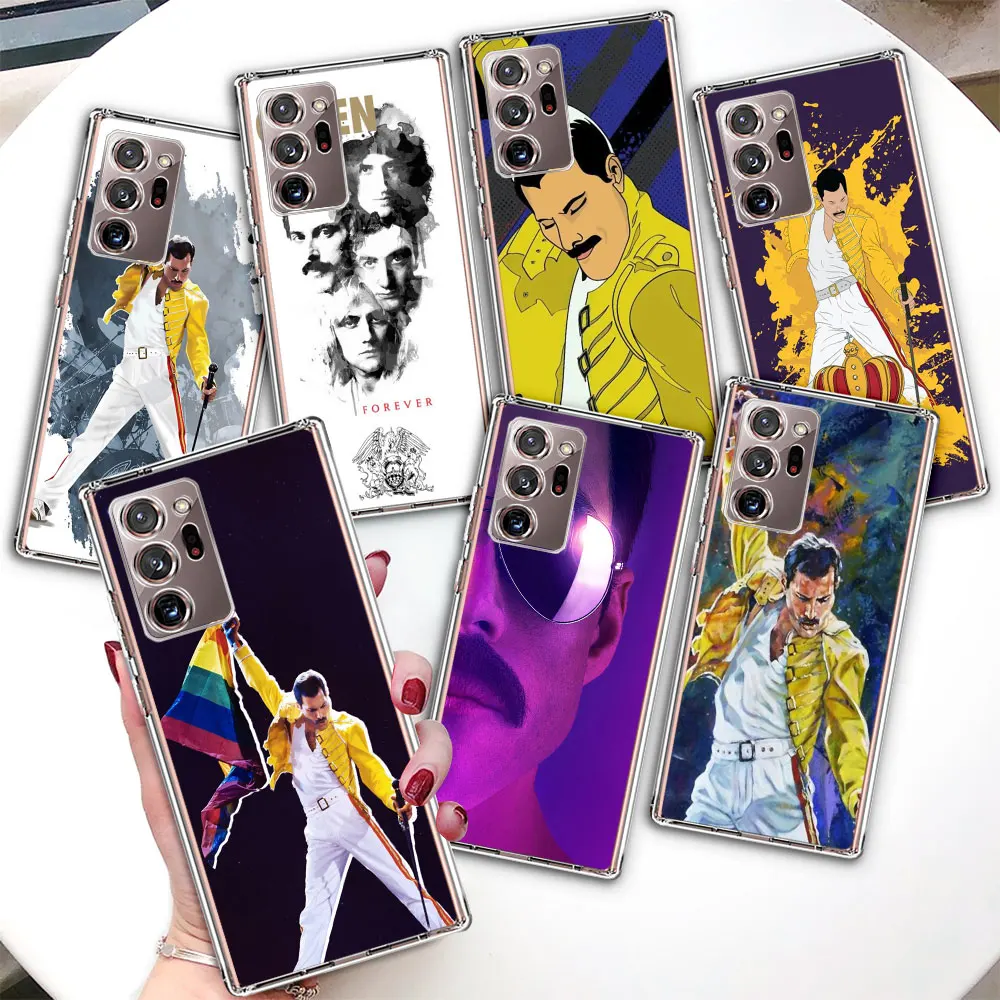 

Чехол для Samsung Galaxy Note 20 Ultra 10 Lite 9 8, прозрачный чехол из ТПУ для телефона S23 S21 S20 FE S22 Plus A53 Queen Freddie Mercury