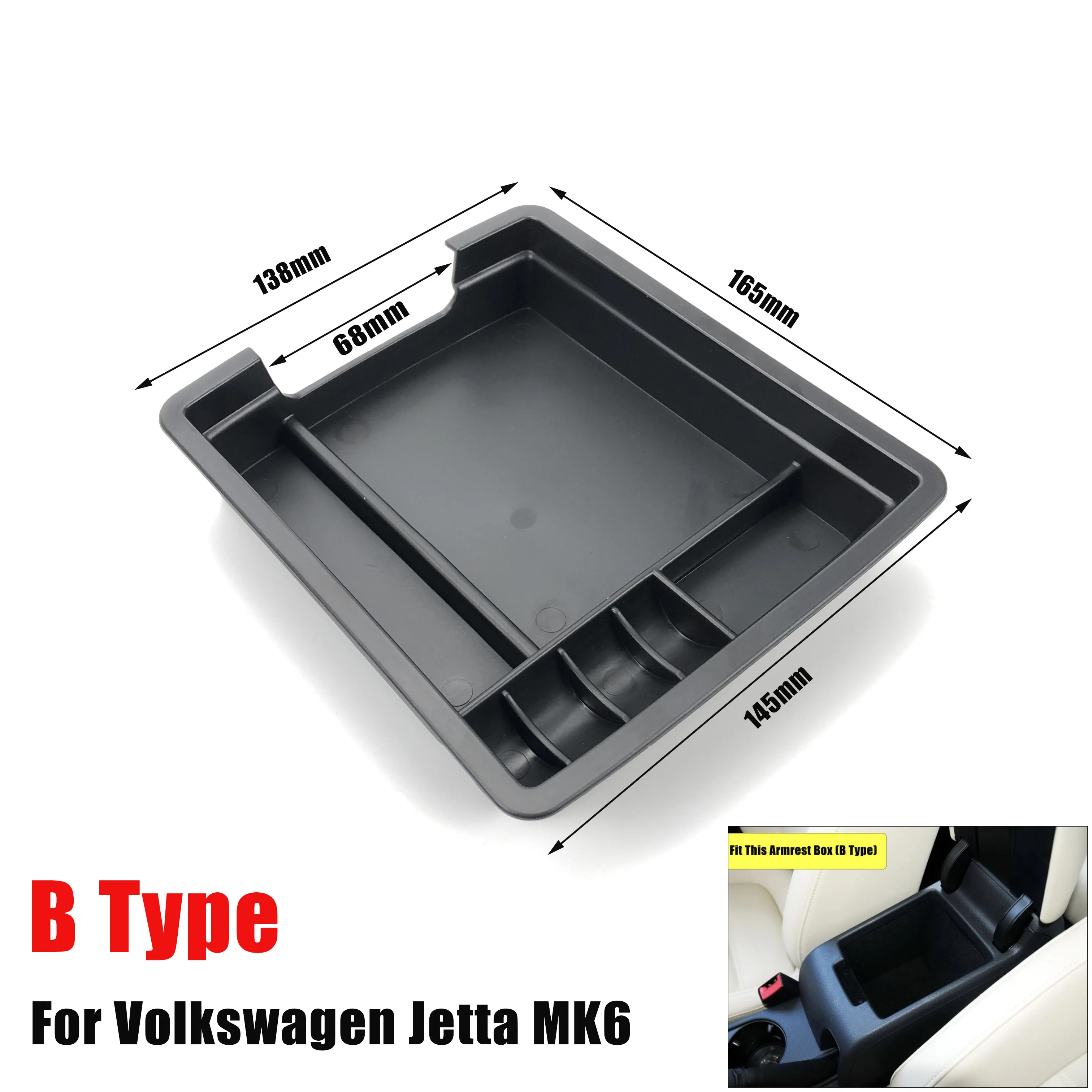 

Automobile Armrest Storage Box For Volkswagen Jetta MK6 2012-2018 Center Console Container Storage Organizer car Accessories