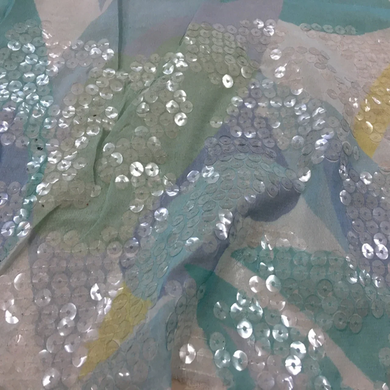 Лидер продаж шифоновое прозрачное платье из ткани с вышивкой и блестками