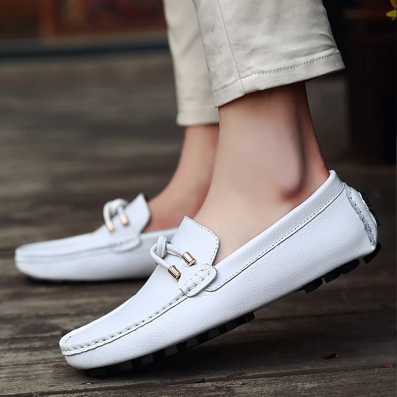 

Мокасины мужские без шнуровки, дышащие брендовые, повседневная обувь для вождения, модные деловые туфли