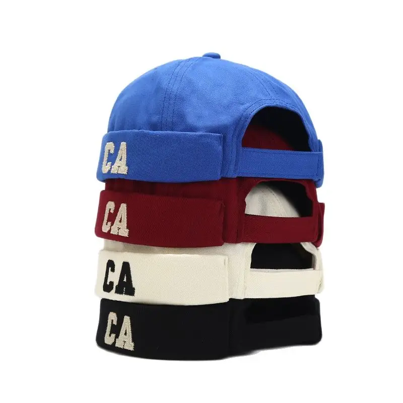 

Unisex Landlord Beanie Hats Men Letter CA Docker Cap Brimless Sailor Cap Women Cotton Rolled Cuff Skullcap Casual Hip Hop Hat