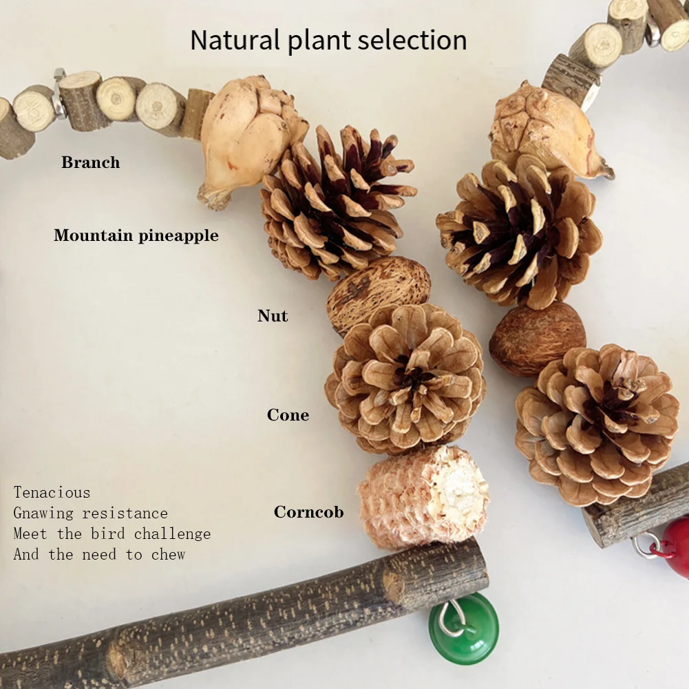 Игрушка-попугай жевательная игрушка стоячий окунь Натуральный Орех деревянный