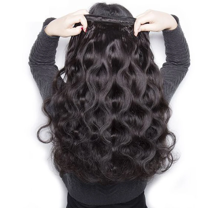 Перуанские свободные волнистые человеческие волосы пряди с закрытием 30 дюймов 4x4