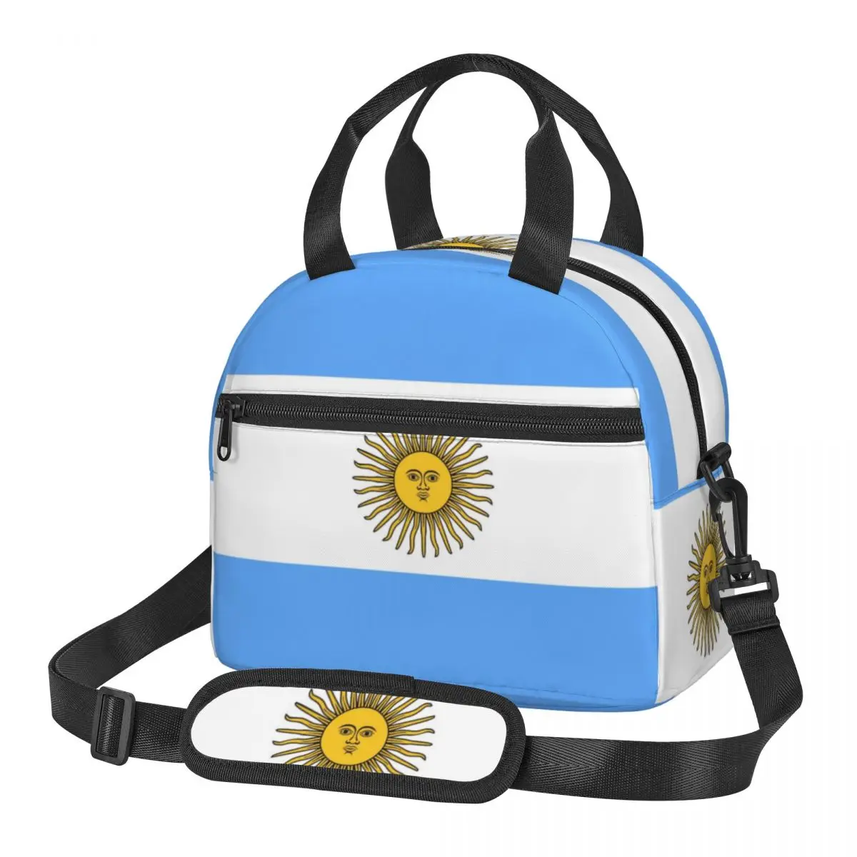 

Portable Insulated Thermal Bento Lunch Box Argentina Flag Picnic Storage Bag Pouch Lunch Bag